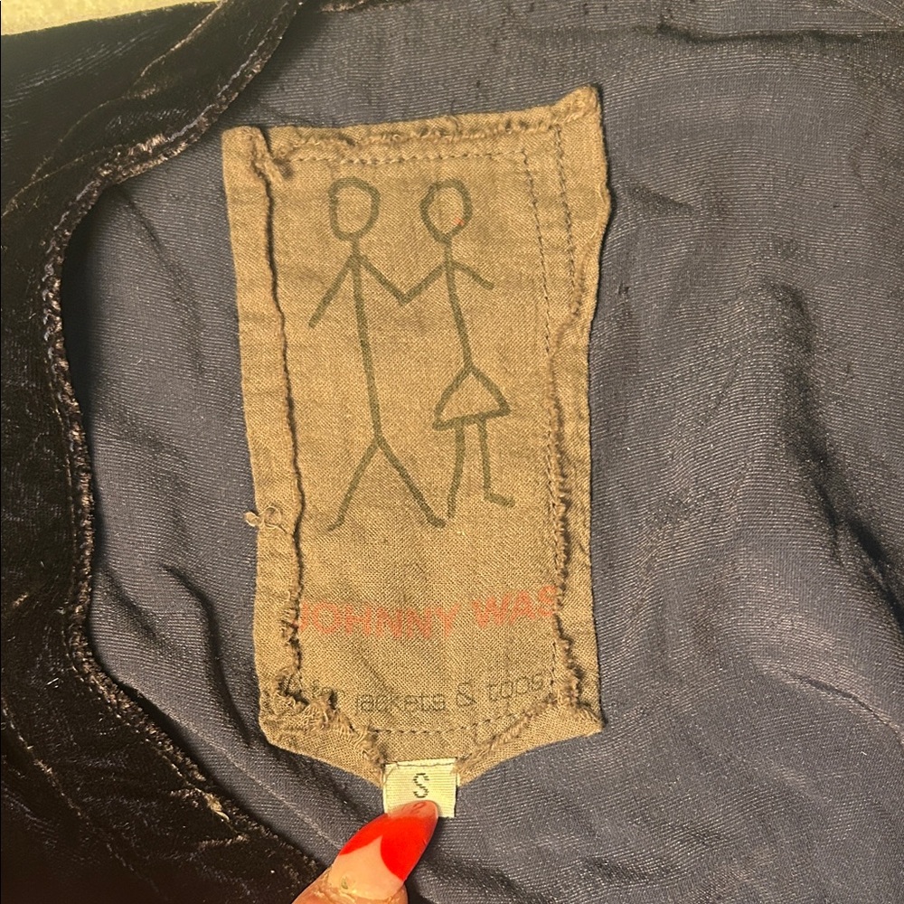 Johnny Was Black Velvet Jacket